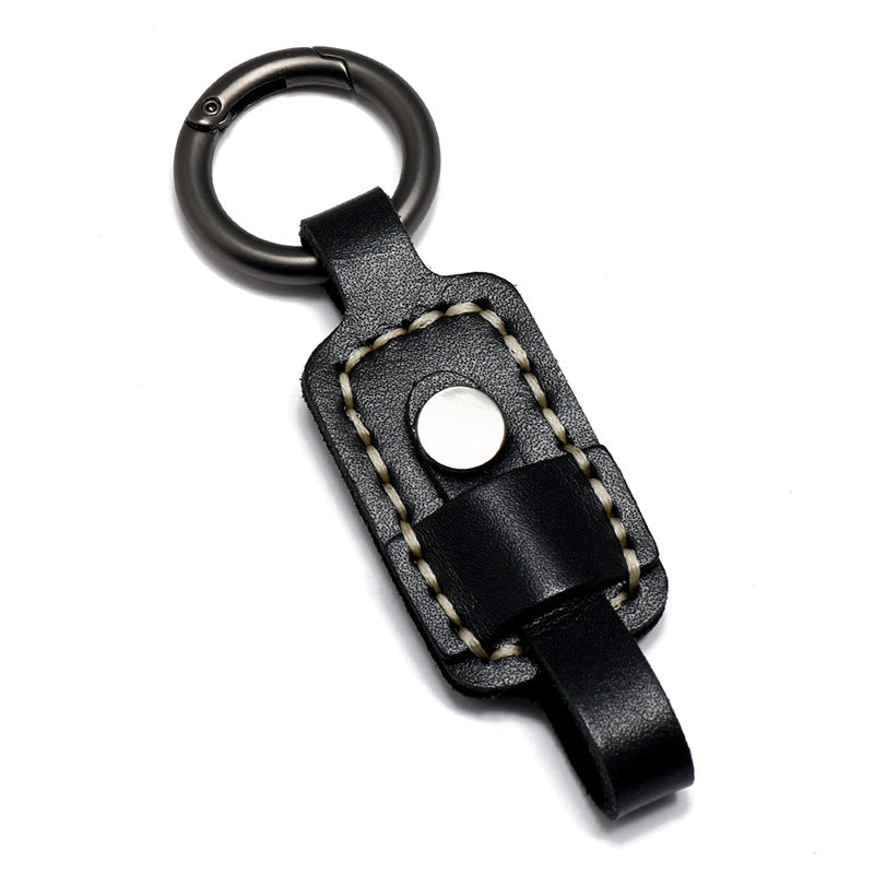 Wholesale Vintage Hand Sewn High-end Cowhide Leather Keychain